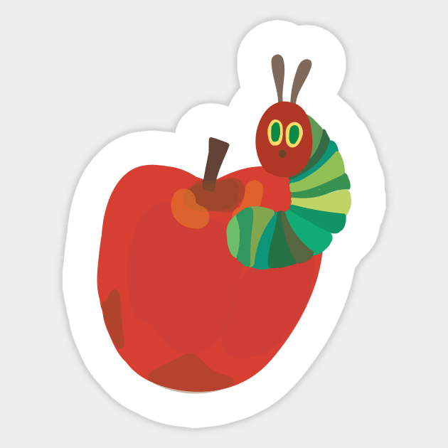 The very hungry caterpillar - Apple Sticker by FoxtrotDesigns